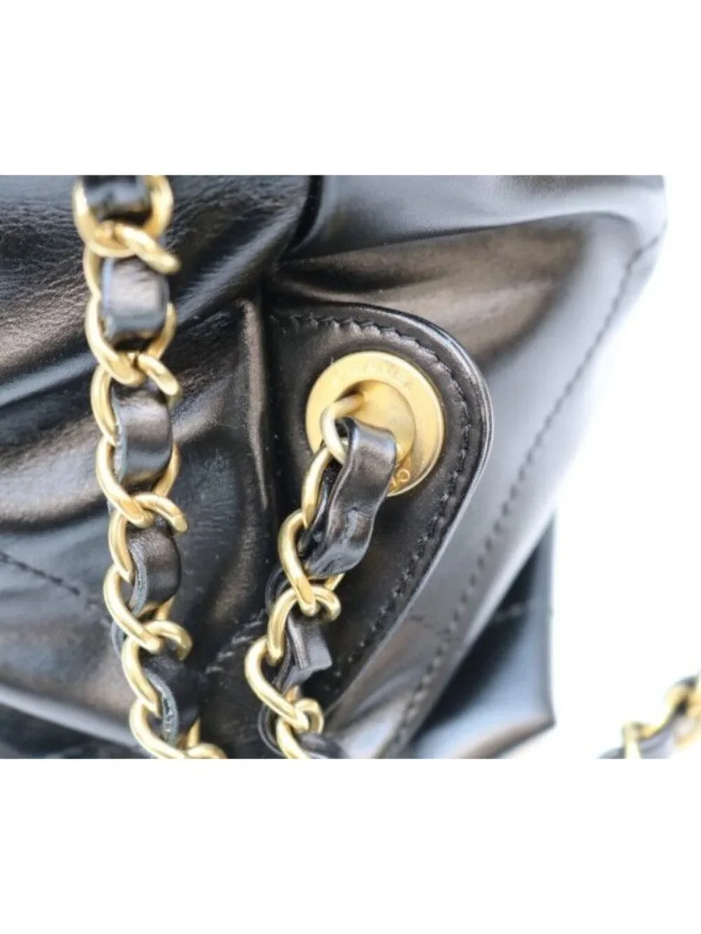 Chanel Black 22 Shiny Calf Small Backpack